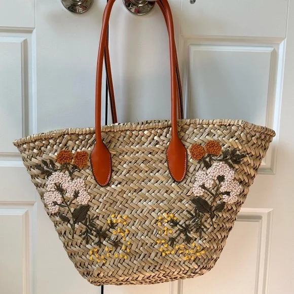 ZARA【NEW】BRAIDED BASKET BAG WITH DESIGN Zara | Bags | Zara Embroidered Basket Bag 6 X 183 X 45